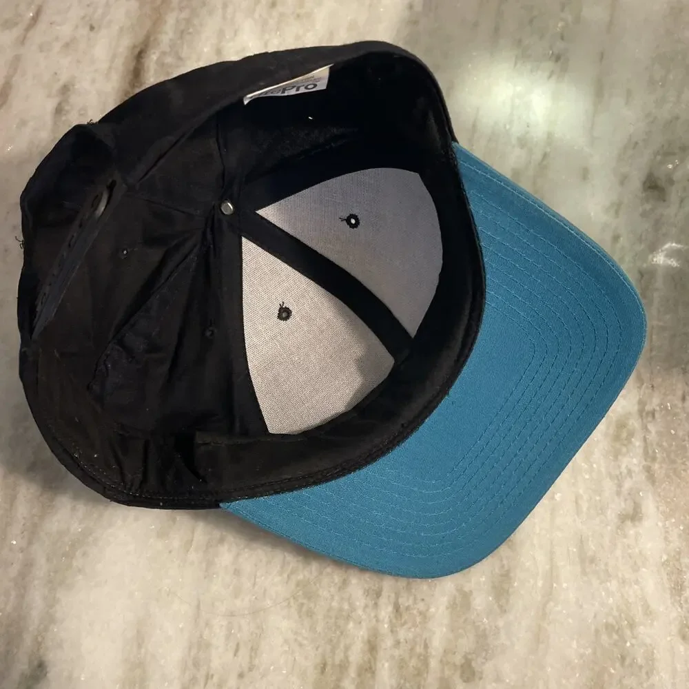 Vintage Chesterton Hat Vintage Black Teal Snapback Trucker Cap Rare